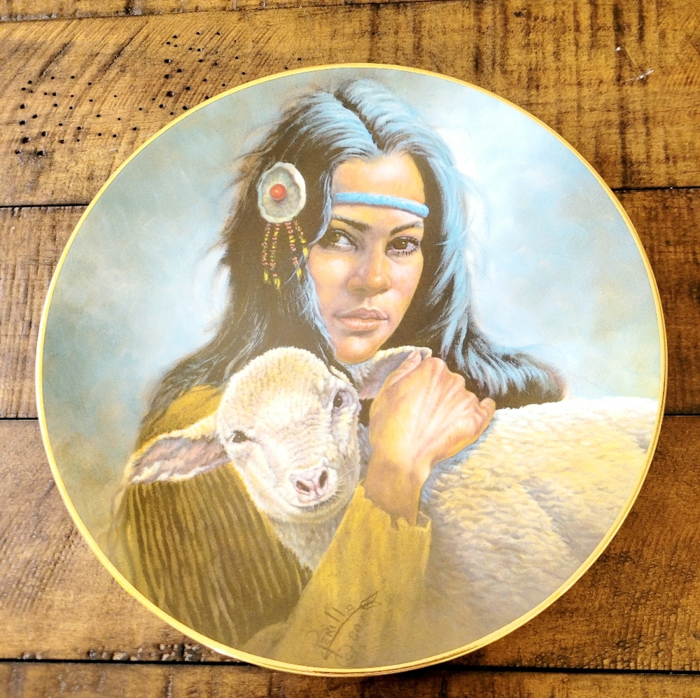 Vintage Lily of the Mohawks Plate Kateri Tekakwitha Made in USA Gregory Perillo